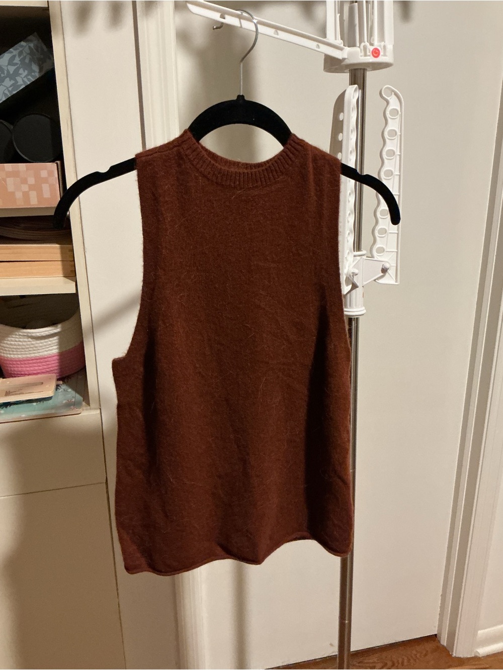 Anthropologie Chocolate Brown Sleeveless Crewneck Sweater Tank